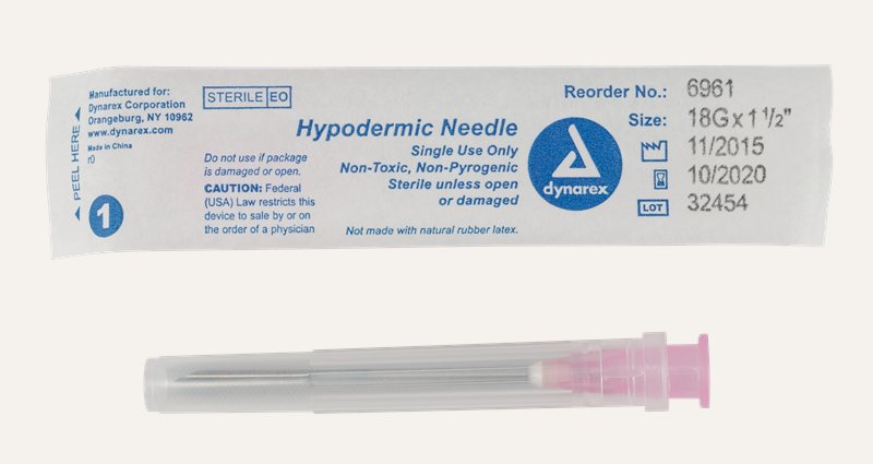 [PTQ-100001389] Dynarex Hypodermic Needles (18G, 1 1/2" needle)