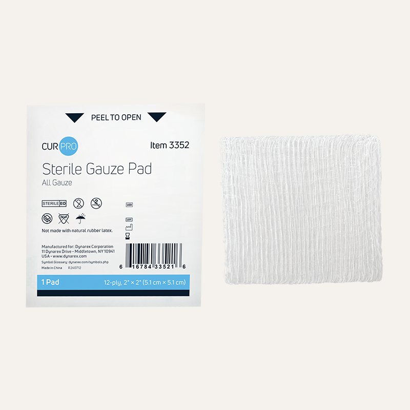 [PTQ-100001499] CurPro Gauze Sponges & Pads - Sterile & Non-Sterile (Gauze Pad Sterile 1's 2"x 2" 12 ply)