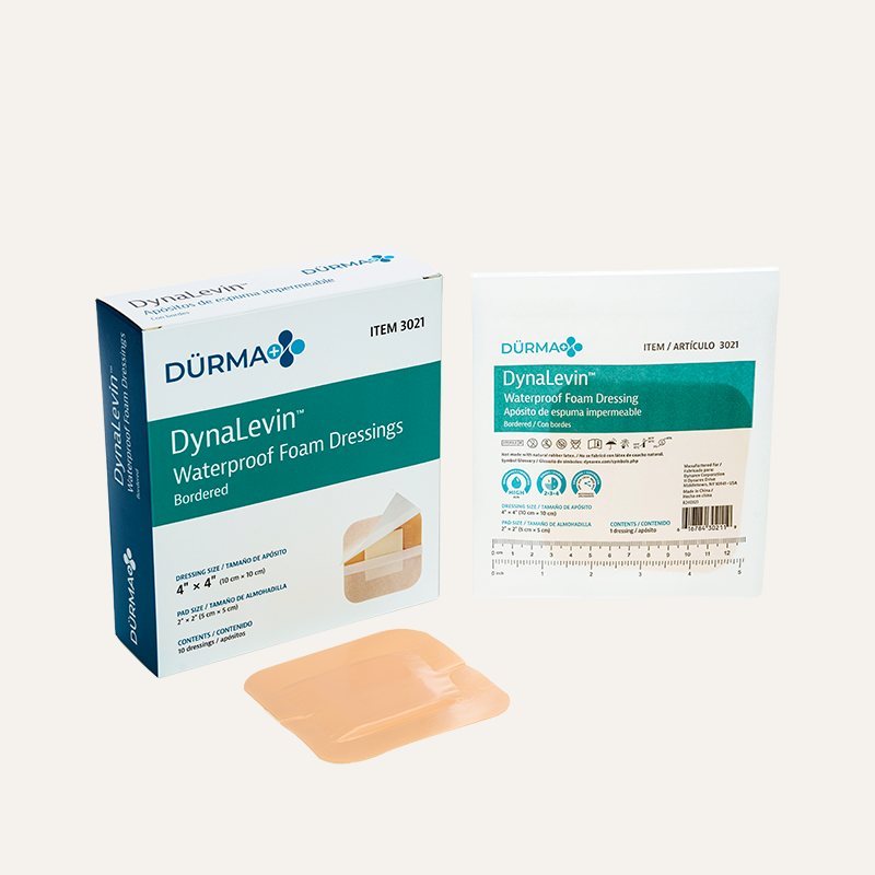 [PTQ-100001905] Durma+ DynaLevin™ Waterproof Adhesive Bordered Foam Dressings (4" x 4")