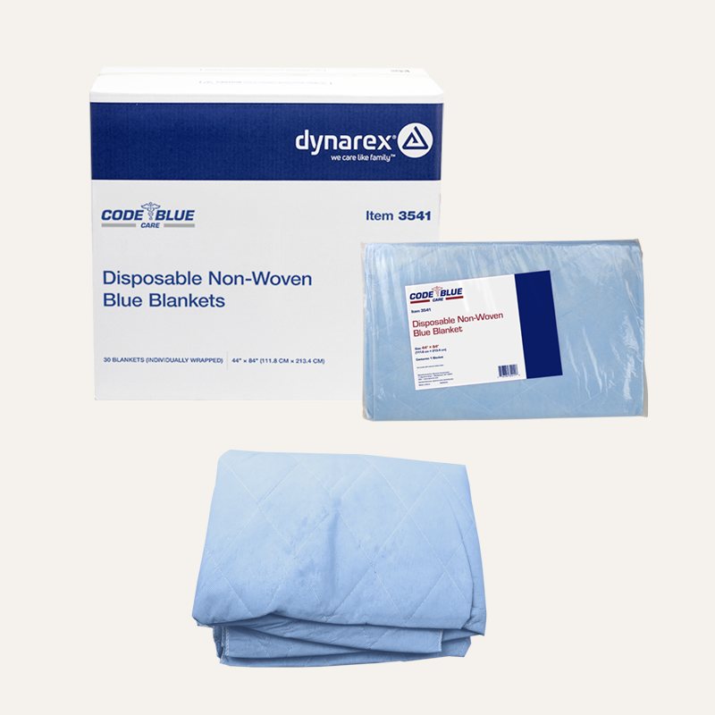 [PTQ-100002028] Code Blue Care Disposable Blankets (Blue Non-Woven Blanket 44"x84")