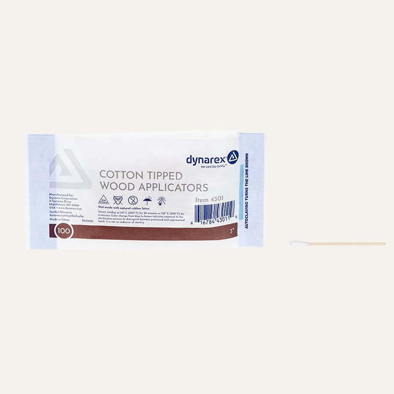 [PTQ-100002212] Dynarex Cotton Tipped Wood Applicators (Non-sterile 3in)