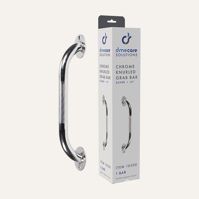 DME Care Solutions Chrome Knurled Grab Bars