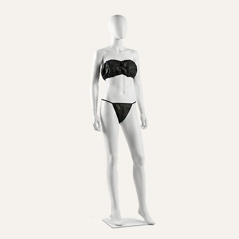 [PTQ-100003619] Dynarex Bra & Thong Kit, Disposable, Black, one size fit most, 50/1/cs