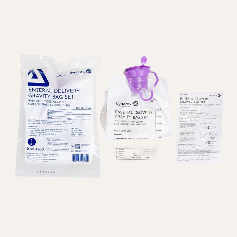 [PTQ-100003684] Dynarex Enteral Delivery Gravity Bag Set with ENFit connector