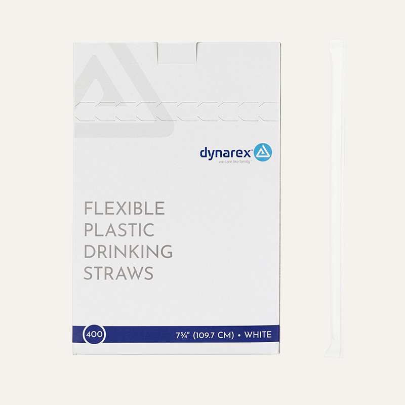 [PTQ-100003687] Dynarex Flexible Plastic Drinking Straws 7 3/4in (Length)