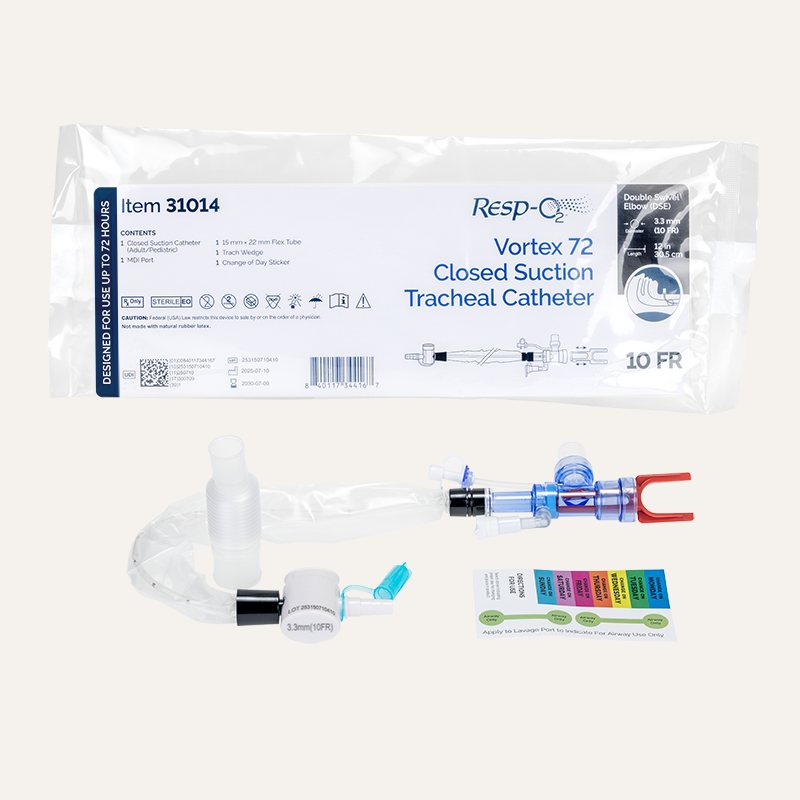 [PTQ-100000046] Resp-O2 Vortex 72 Closed Suction Tracheal Catheters (DSE, 10 Fr, 20/cs)