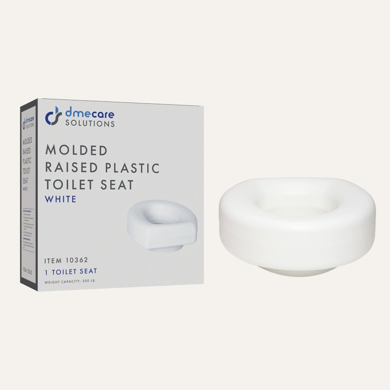 [PTQ-100000795] DME Care Solutions Molded Raised Plastic Toilet Seat (MPN 10362)